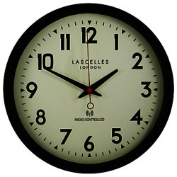 Lascelles Radio Controlled Wall Clock Black